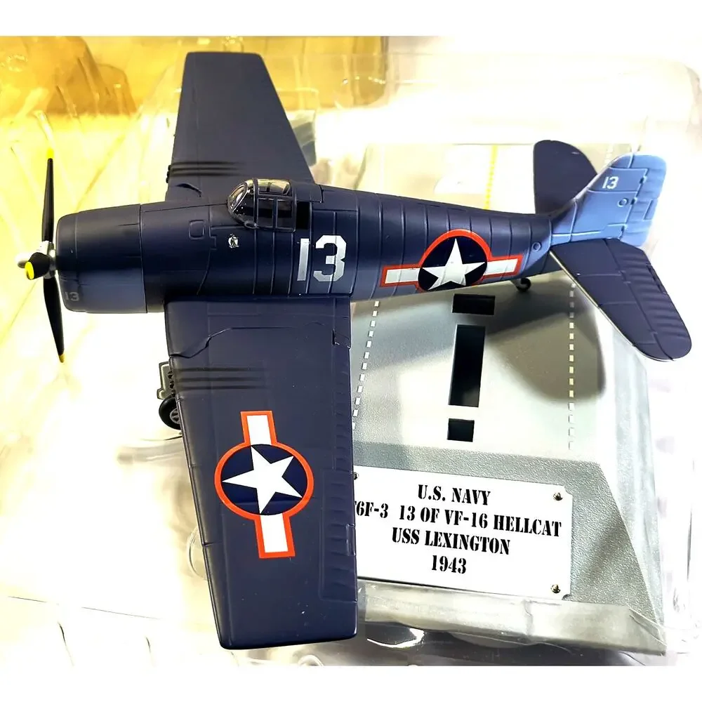 Gearbox Toys 1943 US NAVY F6F-3 HELLCAT #13 of VF-16 Coin Bank With Stand, Usedt